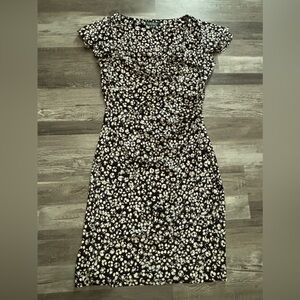 Ralph Lauren Black and White Faux Wrap Dress Size 12